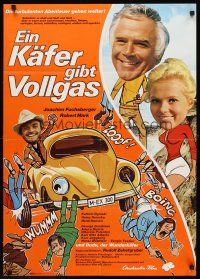 8d204 SUPERBUG SUPER AGENT German '72 wacky artwork of Volkswagen beating up badguys!