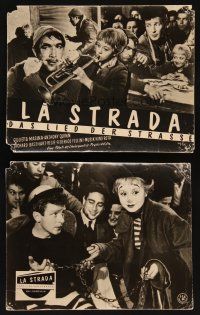8d368 LA STRADA 2 German LCs '56 Federico Fellini, Anthony Quinn, Giulietta Masina!