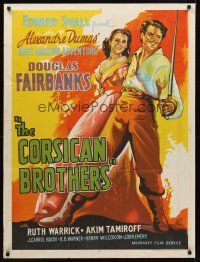 8d005 CORSICAN BROTHERS Indian R60s art of Douglas Fairbanks Jr. & Ruth Warrick!