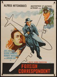 8d006 FOREIGN CORRESPONDENT Indian R60s Alfred Hitchcock, Joel McCrea, flaming airplane art!