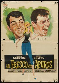 8d033 YOU'RE NEVER TOO YOUNG Spanish '64 art of sexy girl, Dean Martin & wacky Jerry Lewis!