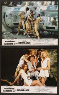 8d445 MOONRAKER 8 French LCs '79 Roger Moore as James Bond & sexy space babes!