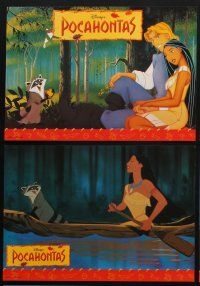 8d307 POCAHONTAS 16 German LCs '95 Disney, Native American Indians, great cartoon image in canoe!