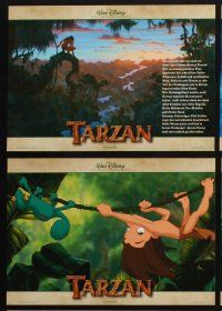 8d340 TARZAN 12 German LCs '99 cool Walt Disney jungle cartoon, from Edgar Rice Burroughs story!