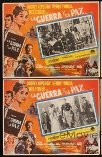 8d478 WAR & PEACE 4 Mexican LCs '60 Audrey Hepburn, Henry Fonda & Mel Ferrer!