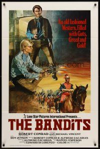 8e057 BANDITS 1sh '79 art of Robert Conrad & Jan Michael Vincent in western action!