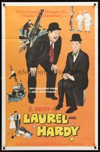 8e070 BEST OF LAUREL & HARDY 1sh '67 five great artwork images of Stan & Oliver!