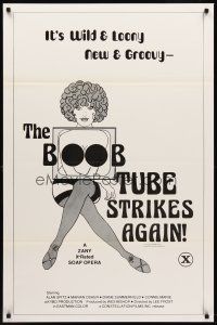 8e097 BOOB TUBE STRIKES AGAIN 1sh '77 wild art from zany sex-soap opera!
