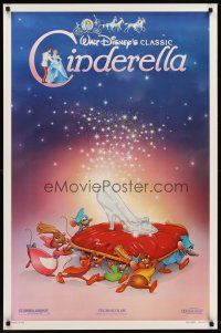 8e129 CINDERELLA 1sh R87 Walt Disney classic romantic musical fantasy cartoon!