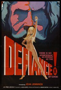 8e173 DEFIANCE OF GOOD 1sh '74 Jean Jennings, Fred J. Lincoln, cool sexy artwork!