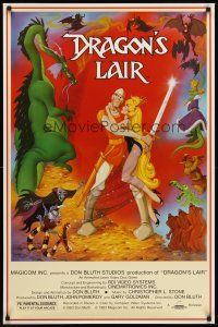 8e196 DRAGON'S LAIR 1sh '83 Dragon's Lair, cool Don Bluth animated arcade fantasy game!