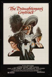 8e197 DRAUGHTSMAN'S CONTRACT 1sh '83 Peter Greenaway, cool artwork of cast by Sparacio!