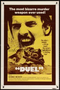 8e199 DUEL int'l 1sh '72 Steven Spielberg, Dennis Weaver, most bizarre murder weapon ever used!