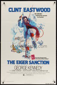 8e218 EIGER SANCTION 1sh '75 Clint Eastwood's lifeline was held by the assassin he hunted!