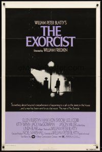 8e235 EXORCIST 1sh '74 William Friedkin, Max Von Sydow, William Peter Blatty horror classic!