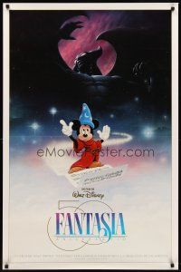 8e242 FANTASIA Spanish/U.S. 1sh R89 great image of Mickey Mouse & others, Disney musical cartoon classic!