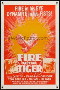 8e252 FIRE OF THE TIGER 1sh '70s fire in his eye, dynamite in his fists, martial arts action!