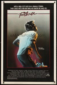 8e264 FOOTLOOSE pg rating 1sh '84 teenage dancer Kevin Bacon has the music on his side!
