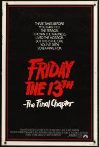 8e273 FRIDAY THE 13th - THE FINAL CHAPTER int'l 1sh '84 slasher sequel, this is Jason's unlucky day!
