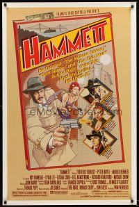 8e304 HAMMETT 1sh '82 Wim Wenders directed, Frederic Forrest, really cool detective artwork!