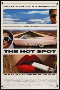 8e340 HOT SPOT DS 1sh '90 cool close up smoking & Cadillac image, directed by Dennis Hopper!