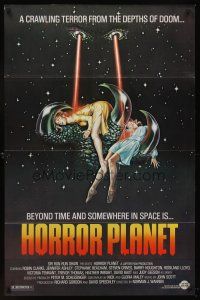 8e363 INSEMINOID 1sh R82 Horror Planet, really wild sci-fi image of girls & monster hand!