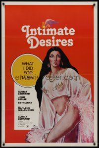 8e366 INTIMATE DESIRES 1sh '78 art of sexy star & director Gloria Leonard!