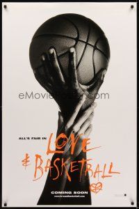 8e439 LOVE & BASKETBALL teaser DS 1sh '00 Gina Prince-Bythewood, great black & white image!