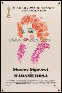 8e452 MADAME ROSA 1sh '78 La vie devant soi, cool artwork of Simone Signoret, French!