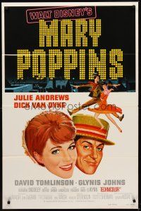 8e475 MARY POPPINS style A 1sh R80 Julie Andrews & Dick Van Dyke in Walt Disney's musical classic!