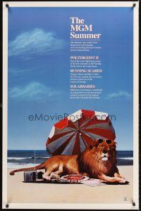 8e489 MGM SUMMER 1sh '86 cool MGM lion on beach image!
