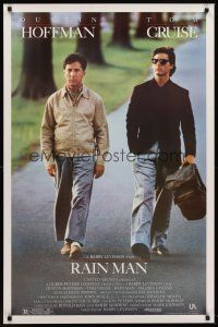8e592 RAIN MAN 1sh '88 Tom Cruise & autistic Dustin Hoffman, directed by Barry Levinson!