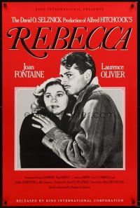 8e602 REBECCA 1sh R90s Alfred Hitchcock, Laurence Olivier & Joan Fontaine!