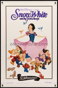 8e688 SNOW WHITE & THE SEVEN DWARFS foil 1sh R87 Walt Disney animated cartoon fantasy classic!