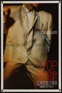 8e719 STOP MAKING SENSE 1sh '84 Jonathan Demme, Talking Heads, close-up of David Byrne's suit!