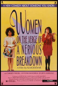 8e822 WOMEN ON THE VERGE OF A NERVOUS BREAKDOWN 1sh '88 Pedro Almodovar's romantic comedy!
