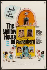 8e827 YELLOW HOUSE ON PINNASBERG 1sh '70 Das gelb Haus am Pinnasberg, wild Hohmann artwork!