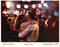 8f129 ROMANCING THE STONE color 11x14 still #7 '84 Michael Douglas & Kathleen Turner embracing!