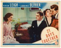 8f291 21 DAYS TOGETHER LC '40 c/u of Vivien Leigh in nightgown staring at dapper Leslie Banks!