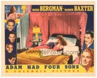 8f300 ADAM HAD FOUR SONS LC '41 sexiest young Susan Hayward laying on bed in nightgown!