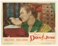 8f303 ADVENTURES OF DON JUAN LC #2 '49 romantic c/u of Errol Flynn about to kiss Viveca Lindfors!