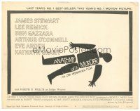 8f173 ANATOMY OF A MURDER style B TC '59 Otto Preminger, classic Saul Bass dead body silhouette art!