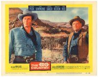 8f363 BIG COUNTRY LC #6 '58 close up of Charlton Heston & Charles Bickford, William Wyler classic!