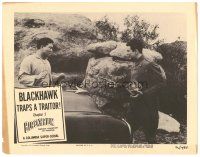 8f371 BLACKHAWK chapter 2 LC '52 Kirk Alyn in uniform traps an Asian traitor outdoors!