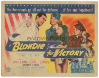 8f184 BLONDIE FOR VICTORY TC '42 Penny Singleton & Arthur Lake go all-out for defense of fun!
