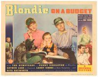 8f376 BLONDIE ON A BUDGET LC '40 Penny Singleton, Arthur Lake, Simms & Daisy with green visors!