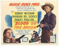 8f185 BLOOD ON THE MOON TC '49 close up of tough cowboys Robert Preston & Robert Mitchum!