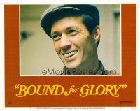 8f384 BOUND FOR GLORY LC #8 '76 best close up of David Carradine as folk singer Woody Guthrie!