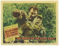 8f394 BRIDGE ON THE RIVER KWAI LC #3 '58 William Holden about to kill Japanese, David Lean classic!