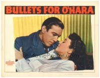 8f399 BULLETS FOR O'HARA LC '41 romantic close up of Anthony Quinn in suit with pretty Joan Perry!